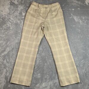 Vintage Pendleton Petite Beige Plaid Wool Dress Pants Trousers Womens 8 Bootcut